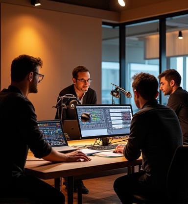 L’équipe Solidcablevoid et le studio en pleine action